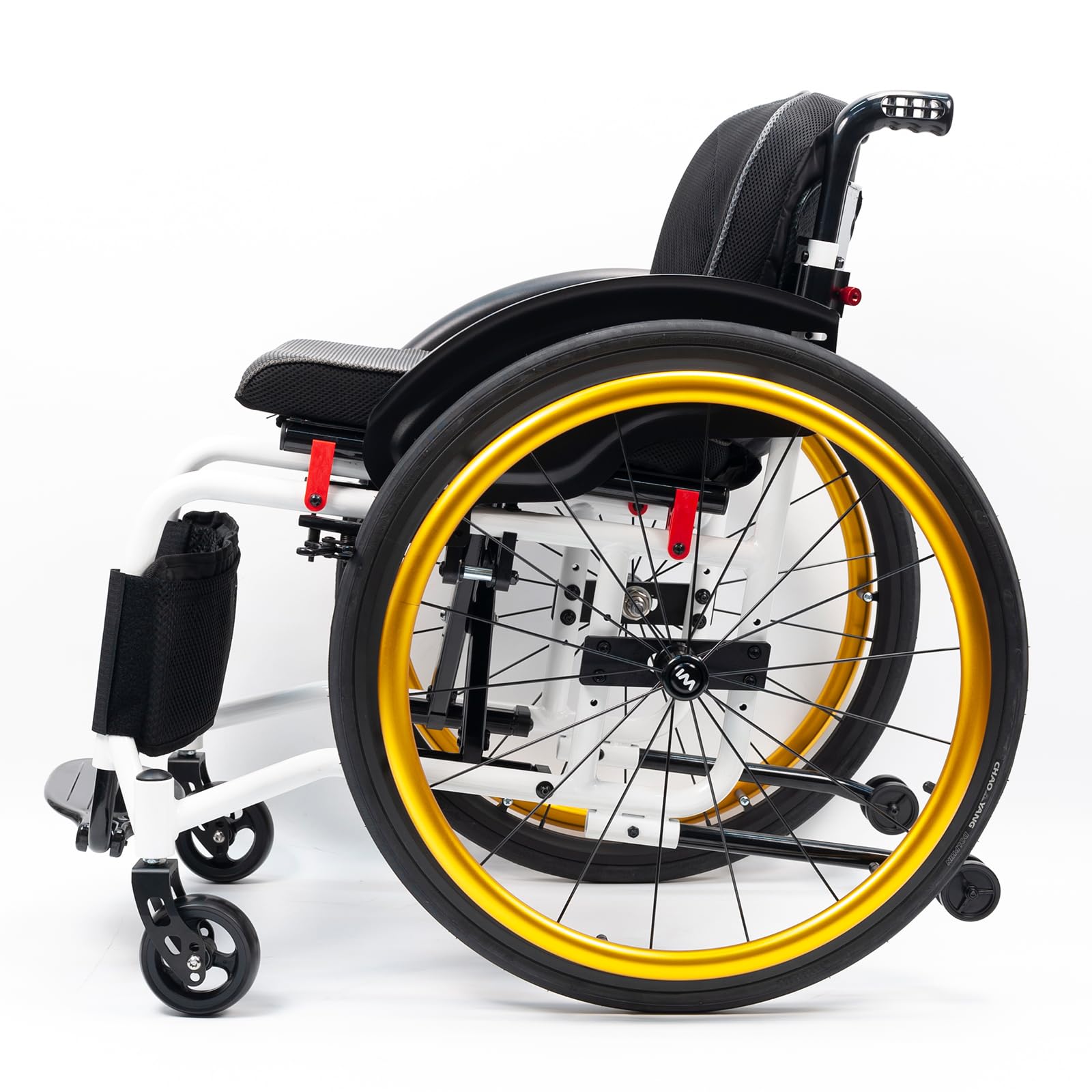 Sedia a rotelle Pieghevole,per Anziani e disabili,Sedia A Rotelle in Alluminio Pieghevole,con Freno a Mano e Ruote Posteriori a sgancio rapido,Leggera, Sportiva, Pieghevole(15.7in Seat Width)