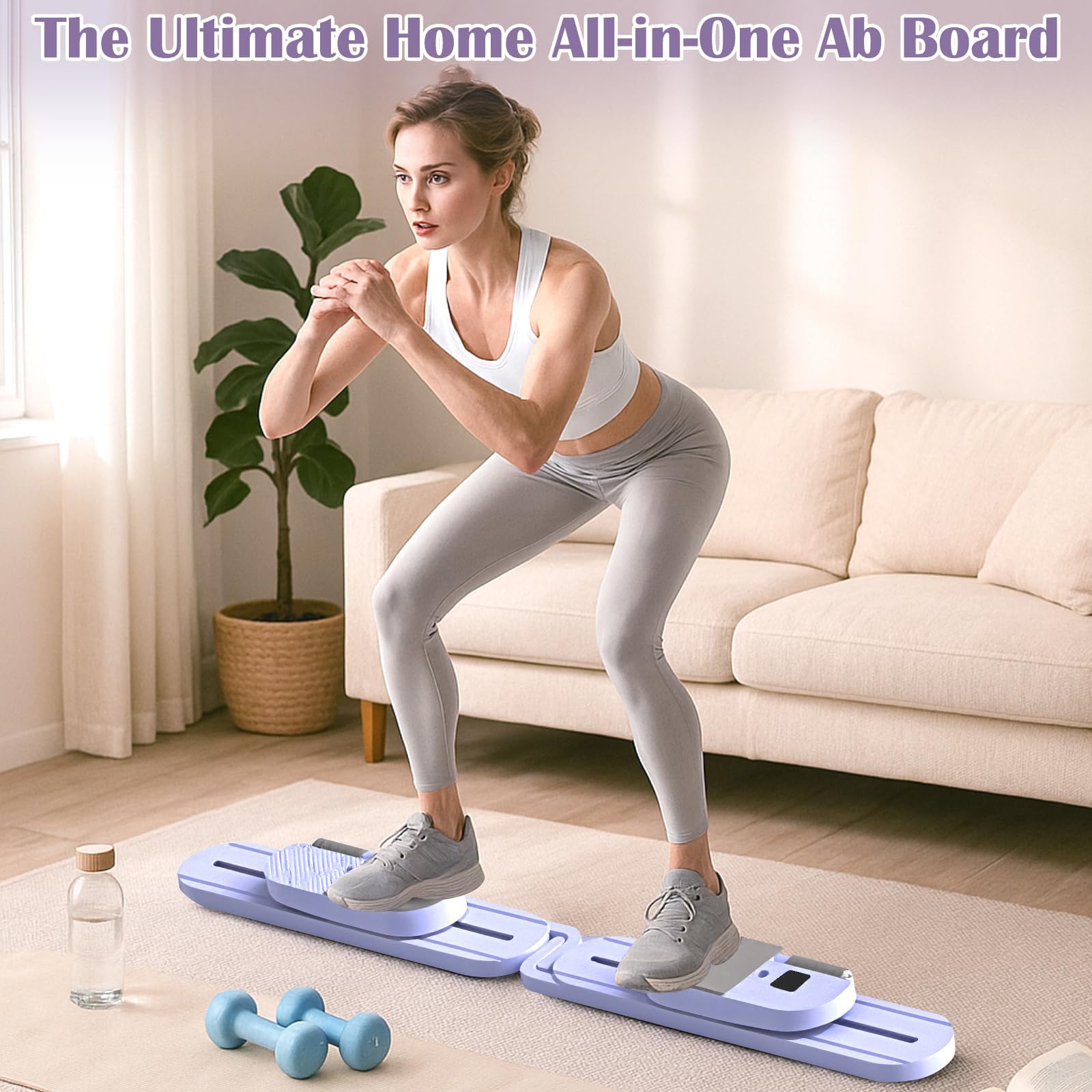 Tavola Reformer per Pilates con Fasce di Resistenza – Macchina Pilates Portatile, Allenamento Completo del Corpo per Casa, Rafforzamento del Core, Tonificazione dei Glutei e delle Gambe,