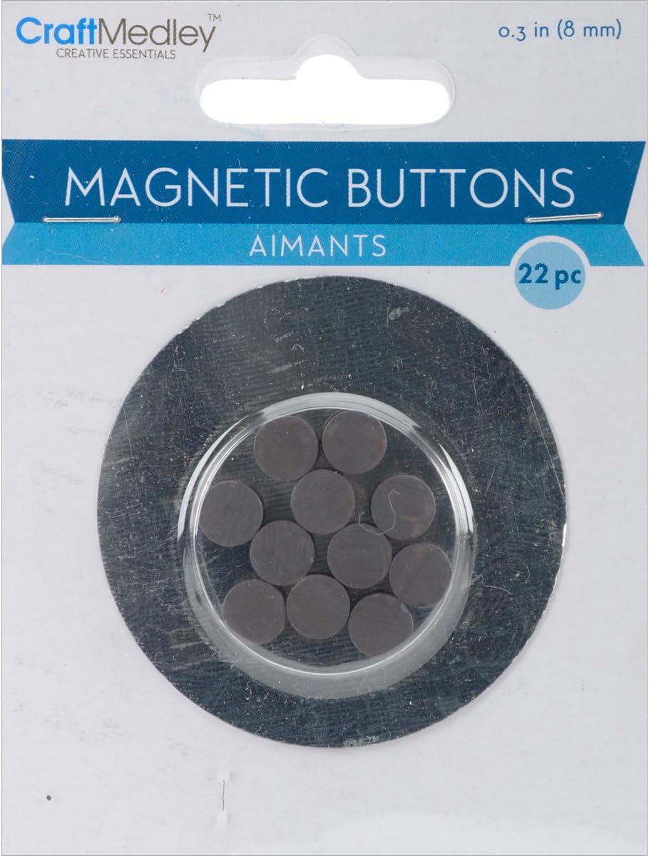 Multicraft Imports MCMT-038 Magnetic Buttons On Mirror-8mm 22-Pkg