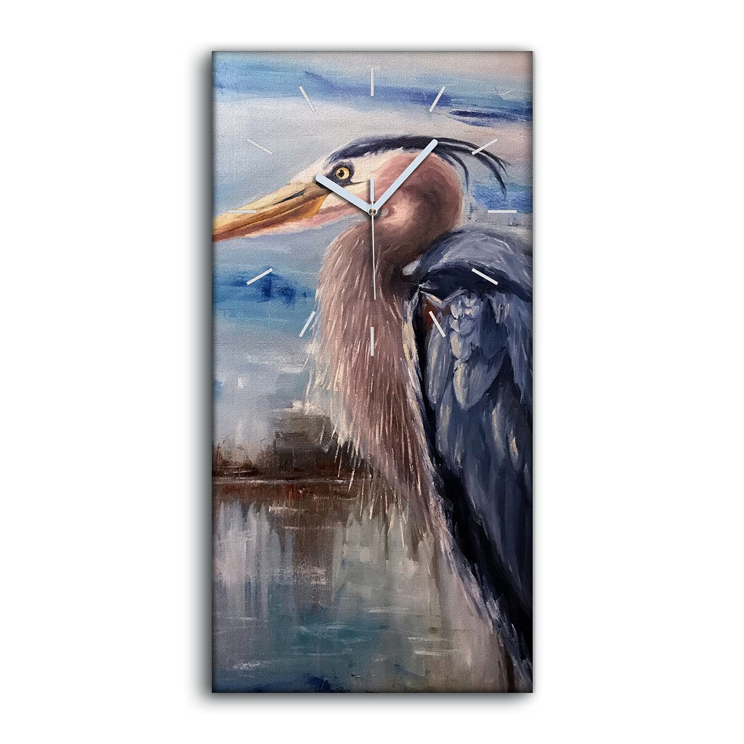 Horloge sur Toile Art Moderne Animaux Coloray 30x60cm Haut de Gamme