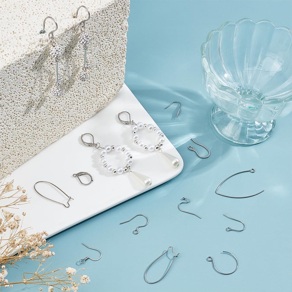 UNICRAFTALE 12 Styles 120pcs Stainless Steel Earring Hooks Ear Wires French Wire Hooks with Loops for Jewelry Drop Earring DIY Making 1-2mm Hole - Image 2