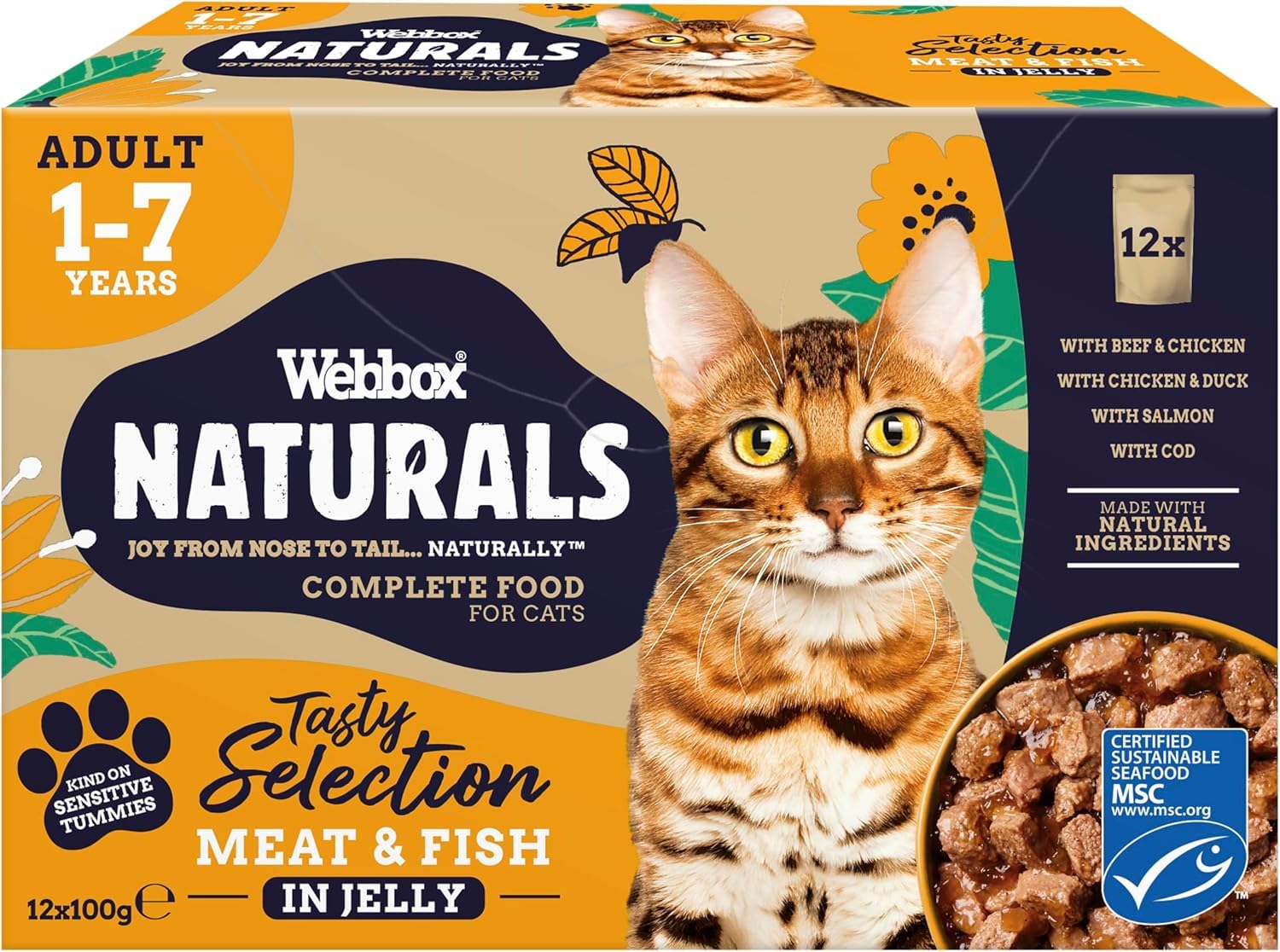 Webbox Natural Cat Mix Fish & Meat Jelly Selection 12x100g