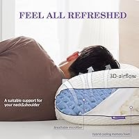 Vista 6 de HOMELAB Almohadas ajustables de espuma viscoelástica triturada, tamaño Queen, almohadas refrescantes para la cama con funda extraíble, almohadas