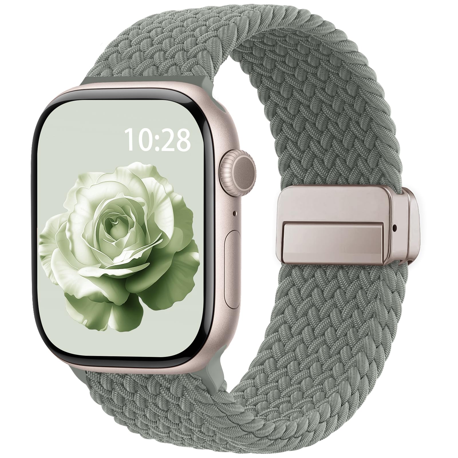 Photo 1 of Braided Stretchy Band Compatible with Apple Watch Bands 38mm 40mm 41mm 42mm 44mm 45mm 46mm 49mm Women Men, Soft Nylon Solo Loop Magnetic Sport Strap for iWatch Series 11 10 9 8 7 6 5 4 3 2 1 SE Ultra