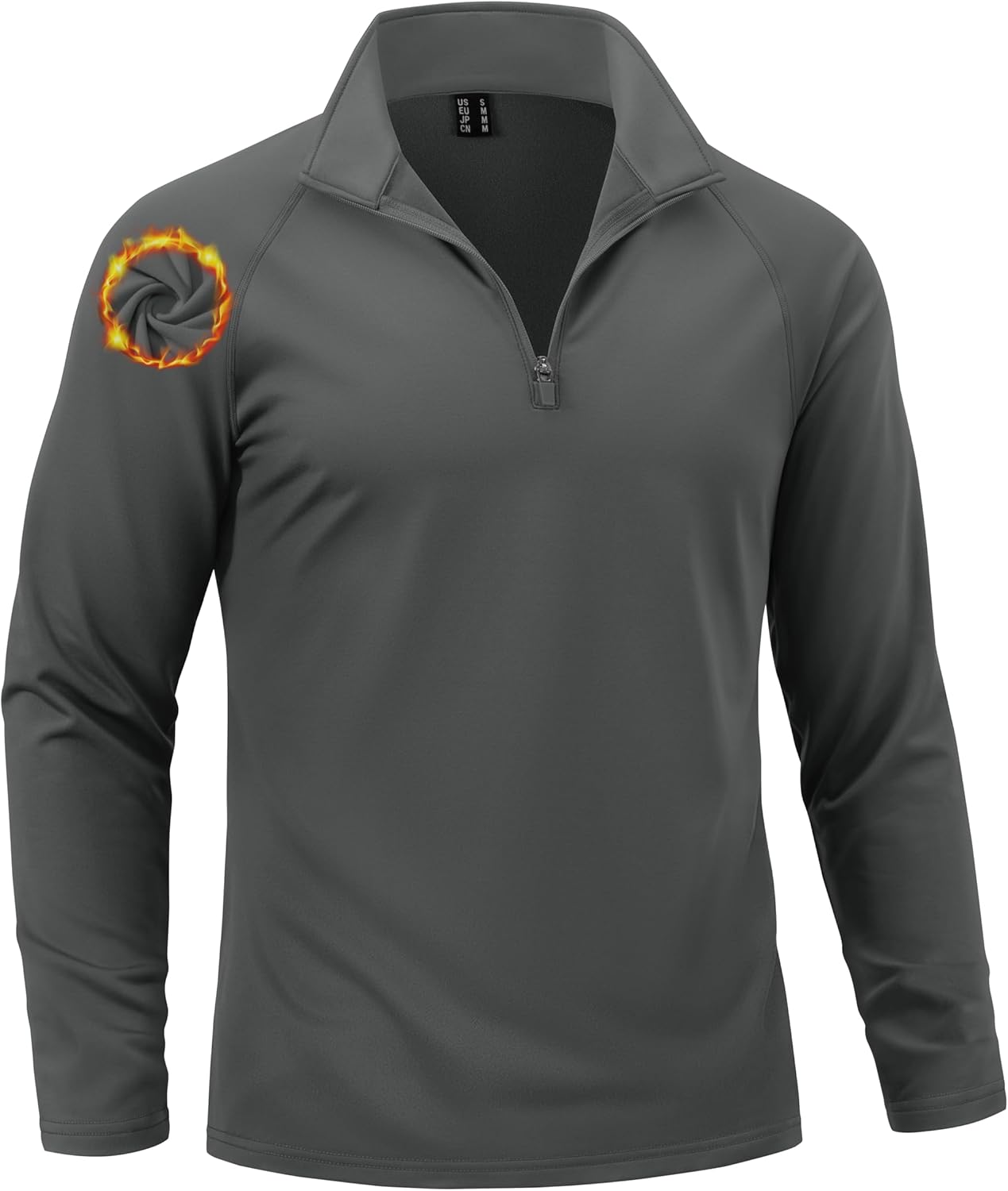 Cavva Mens Quarter Zip Pullover Thermal Fleece Lined Sweatshirts Long Sleeve 1/4 Zipper Athletic Winter Shirt