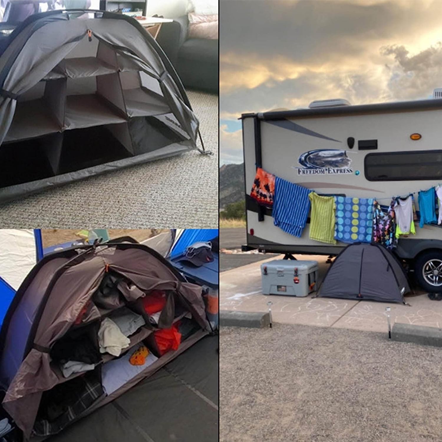 Camping-Schuh-Organizer, Camping-Schuh-Aufbewahrung, 210D Oxford-Stoff, 9 Ablagen, große Kapazität, faltbar, klassifizierte Organisation, Camping-Aufbewahrungsschrank, für Ihre Camping-Ausrüstung