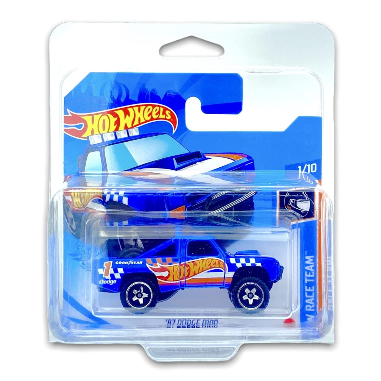 Hot Wheels87 Dodge D100 (HW Blue) 1/10 HW Race Team 2021-168/250 (Short Card) *** COMES IN A KLAS CAR KEEPER PROTECTIVE COLLECTORS CASE *** GRY18