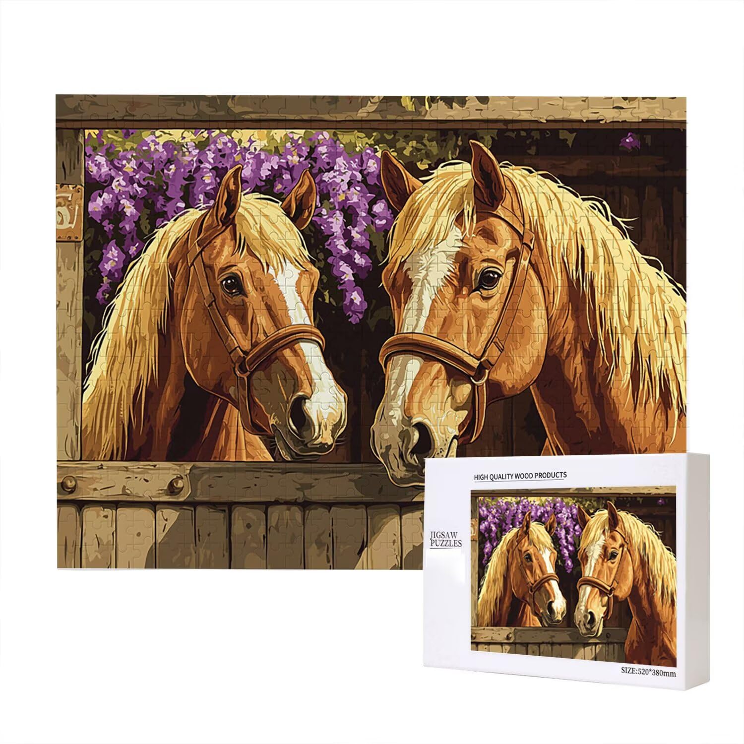 Jigsaw Puzzle, 5000 Pezzi Puzzle Classici, Fattoria Puzzle Rilassamento Intelligence, Mpossibile Difficile Puzzle Impegnativo per Adulti Puzzle Gioco Familiare, Regalo per Amore Amico Cavallo fr0-423