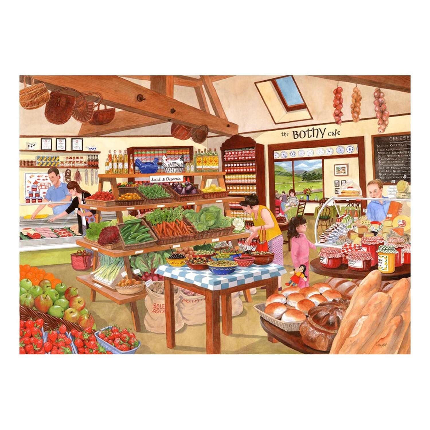 The House of Puzzles - Deli Delicious Jigsaw - Big 500 Piece Jigsaws For Adults, Extra Large Pieces, Artist Illustrated, Scenic Landscape, Deluxe Puzzle Gifts