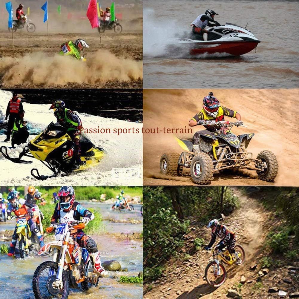 Casque Moto Cross Homme Casque Intégral DH Enduro Femme Quad Motocross Adulte (Black powder,M:57-58cm)
