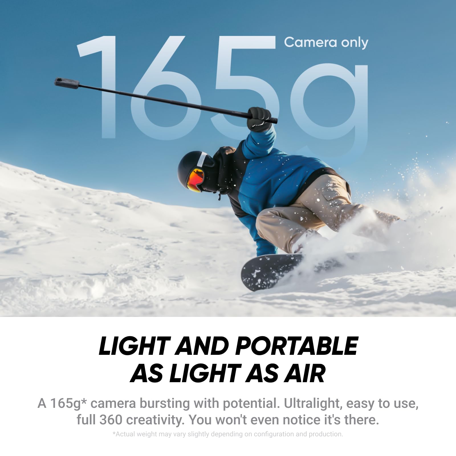 Insta360 X4 Air No Drone No Problem Bundle - Lightweight 165g 8K 360 Camera, 3 Meter Invisible Selfie Stick, Replaceable Lenses, Shoot First & Frame Later, FlowState Stabilization, AI-Powered App - 2