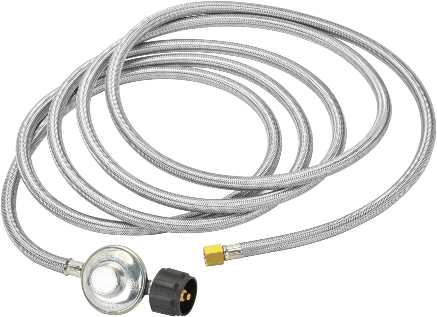 only fire 15ft Low Pressure Propane Regulator with Stainless Braided Hose for Gas Grill, Smoker, Propane Fire Pit, Heater