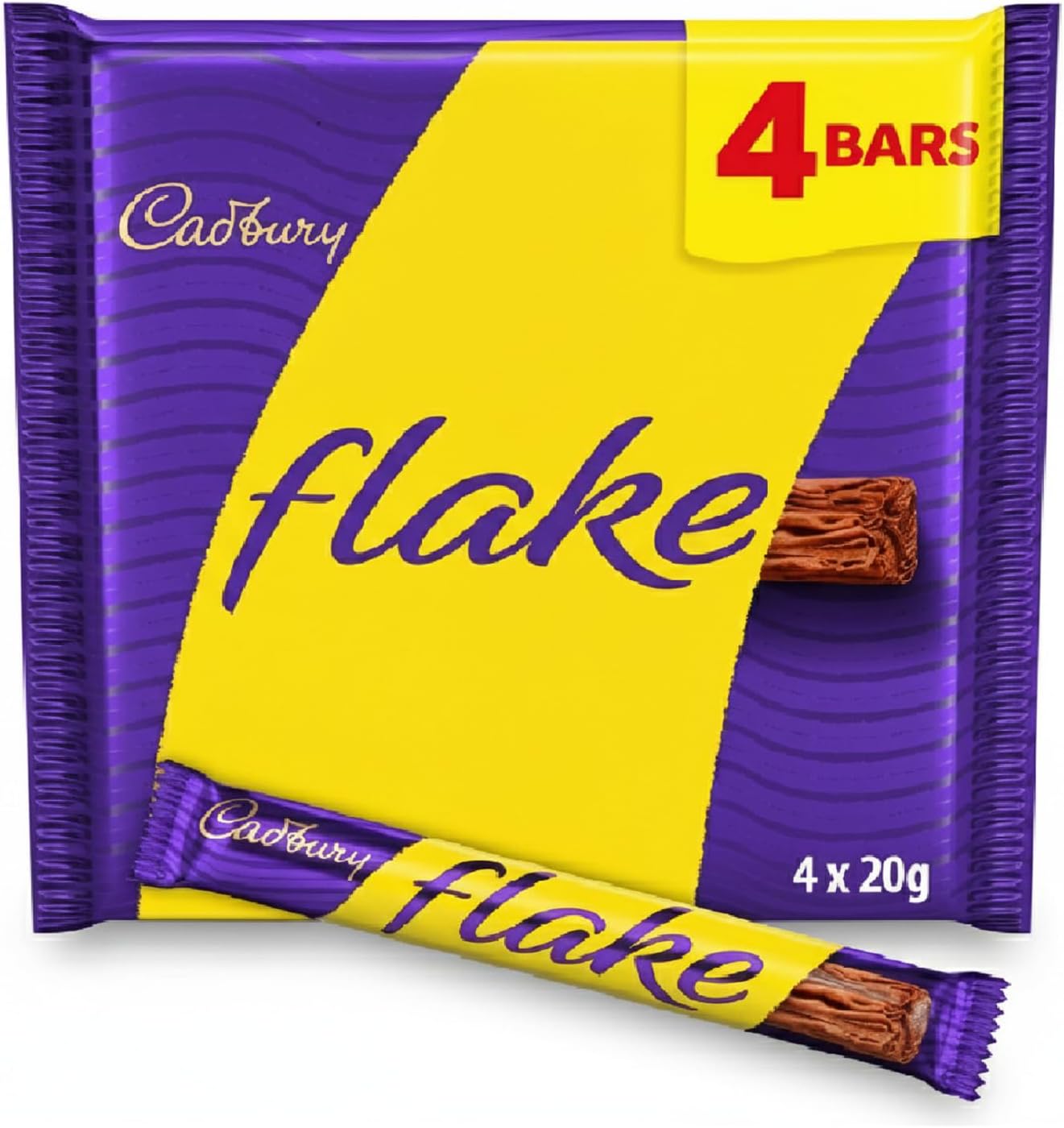 Flake Chocolate Bars, Pack of 4 Bars, 102g