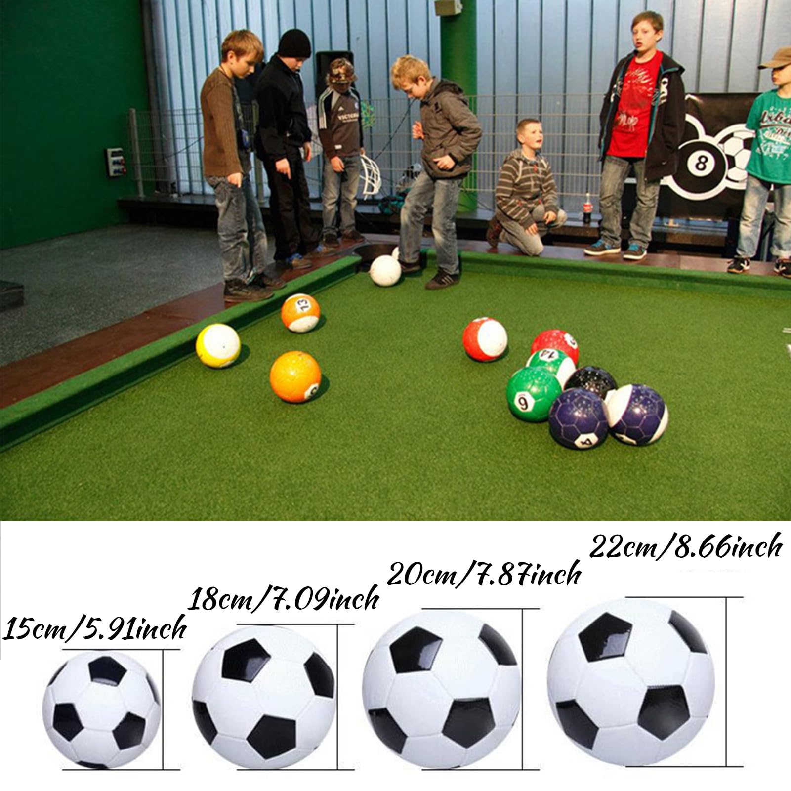 NENAGGE 16 Pcs Billiard Snook Soccer Ball Football Full Set Gaint Snookball Snooker Street Game Sport Toy Poolball Footpool, Adult Outdoor Game Entertainment, Gift,5.9inch