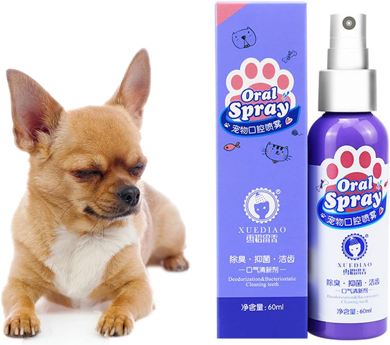 Genérico Spray de Limpieza de Dientes para Mascotas, Cuidado Oral para Perros, Limpieza de Dientes malolientes para Perros, Limpiador de Cuidado Oral para Mascotas, Enjuague bucal para Perros y Gatos
