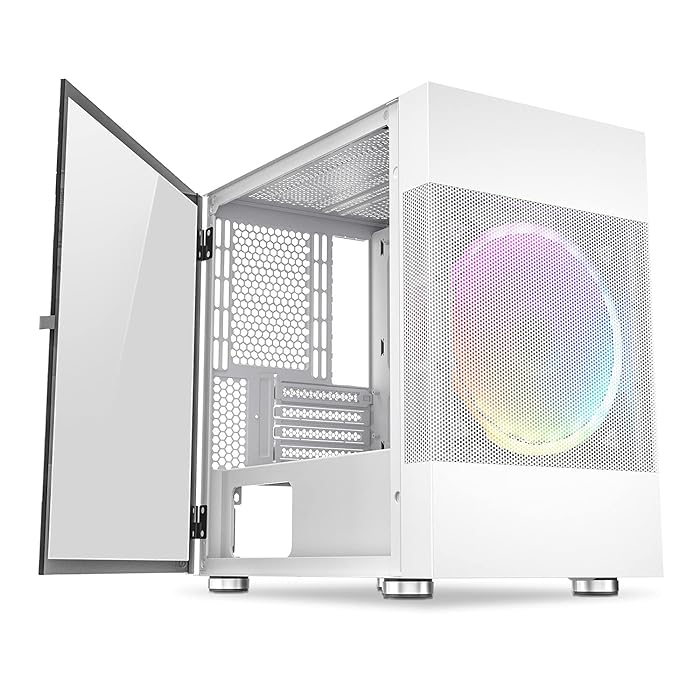 Buy Vetroo M01 Compact MATX Mesh Gaming Pc Case, PreInstalled 200mm