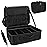 Relavel Extra Large Makeup Case with Plastic Dividers Washable and Easy to Clean, Travel Makeup Train Case Professional Makeup Artist Bag Portable Nail Organizer Box Art Supply Case (Black)