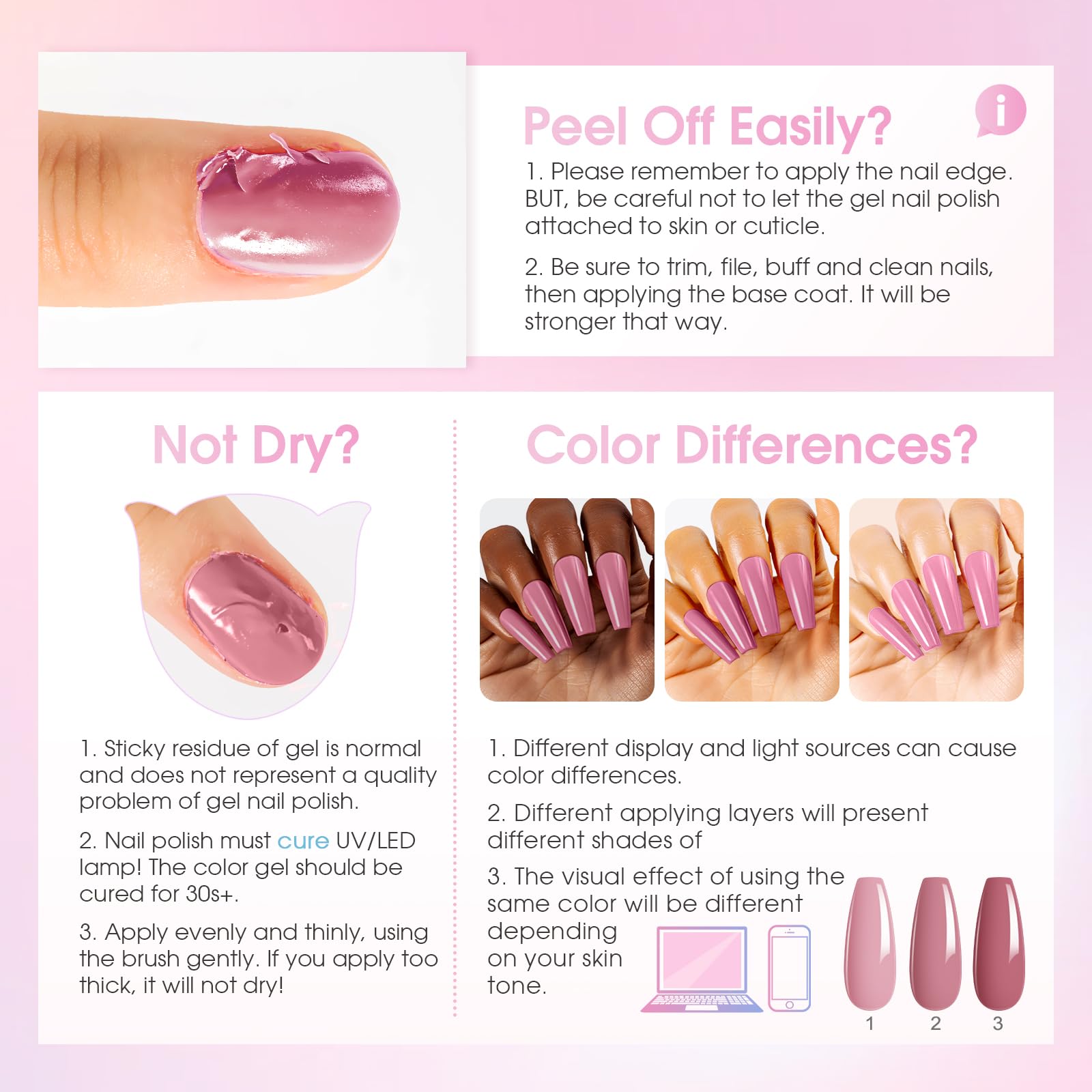 ROSALIND Kit Semipermanente Unghie con 48W UV LED Lampada, 12+4 Pezzi Smalto Semipermanente Unghie Bianco Rosa Viola Avena Colori, Kit Per Unghie Soak Off Manicure Regalo per Principianti
