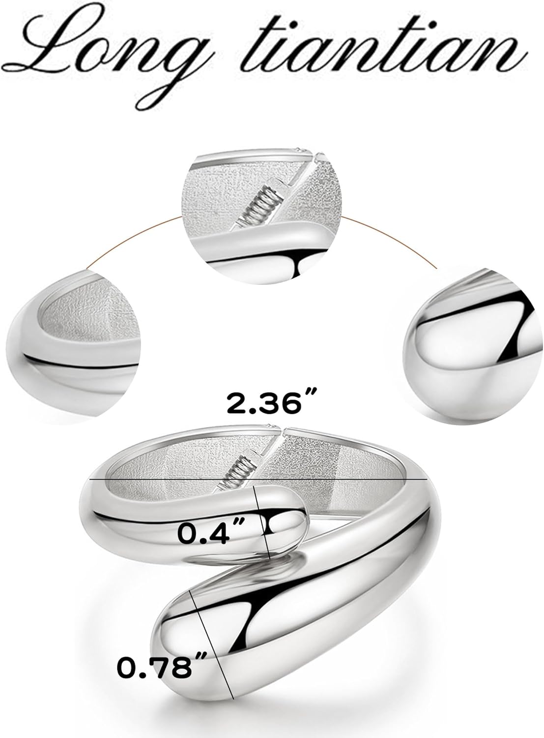 Long tiantian Gold Bangles for Women Chunky Bangle Cuff Bracelets Stack Non Tarnish Trendy Jewelry Set Gifts for Her - Image 6