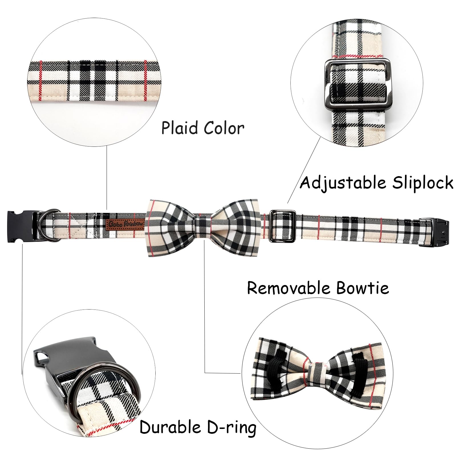 Hundehalsband Mit Schleife - Verstellbares Baumwoll-Halsband Für Hunde & Katzen, Niedliches Design Mit Metallschnalle