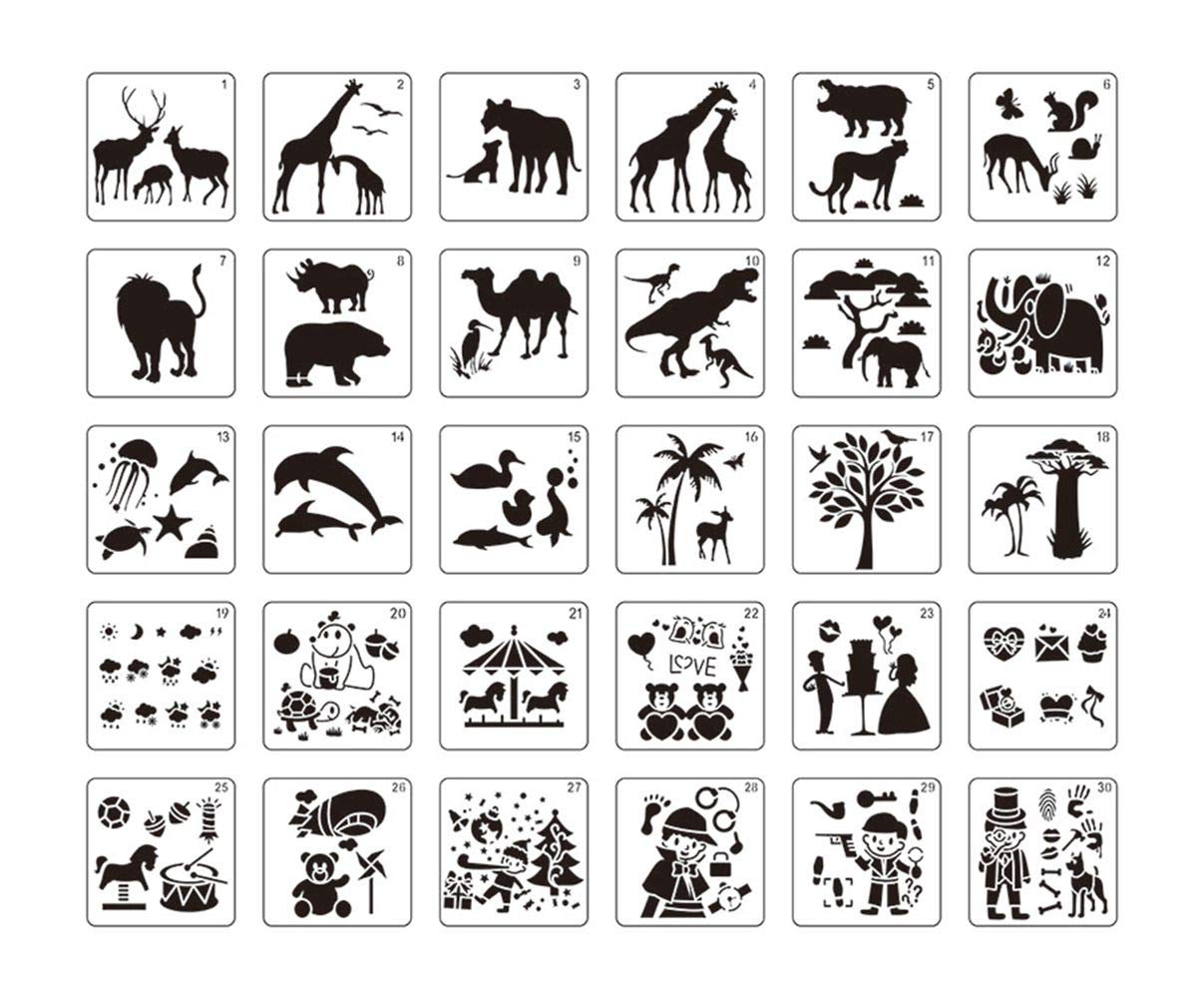 Buy 30 Pcs Painting Stencil Animal Painting Templates for Kids Crafts