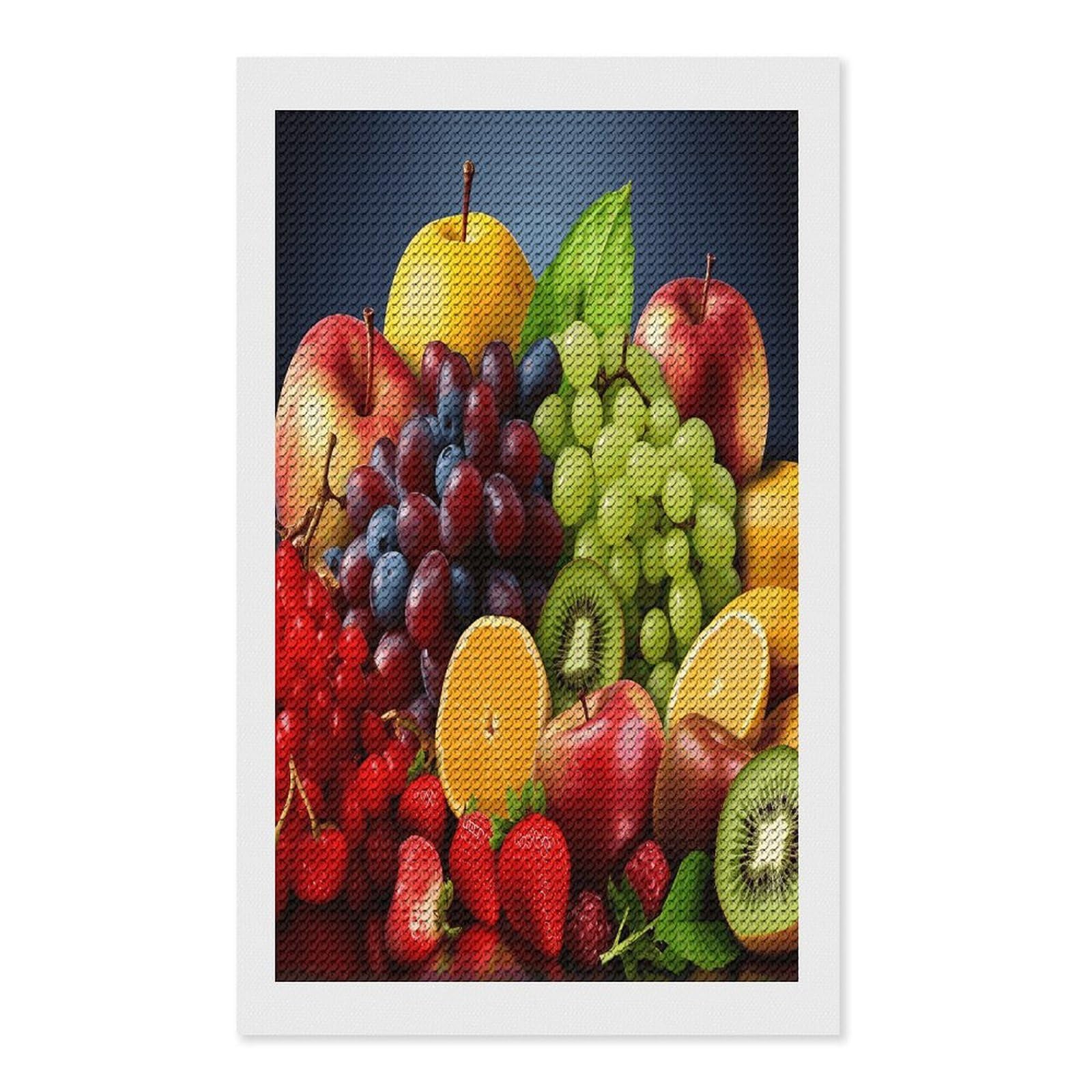 FodPand Fruits Diamond Art Kits for Adults Diamond Painting Kits for Beginner 5D DIY Full Round Drill Diamond Dot Painting Gem Art Crafts for Home Wall Decor