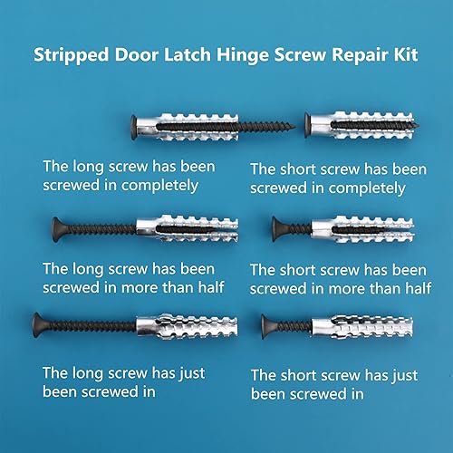 Miniatura 2 de Kit de reparación de hardware de seguridad para puerta de tornillo, reparación de jamba de refuerzo para solución excelente para bisagra de puerta