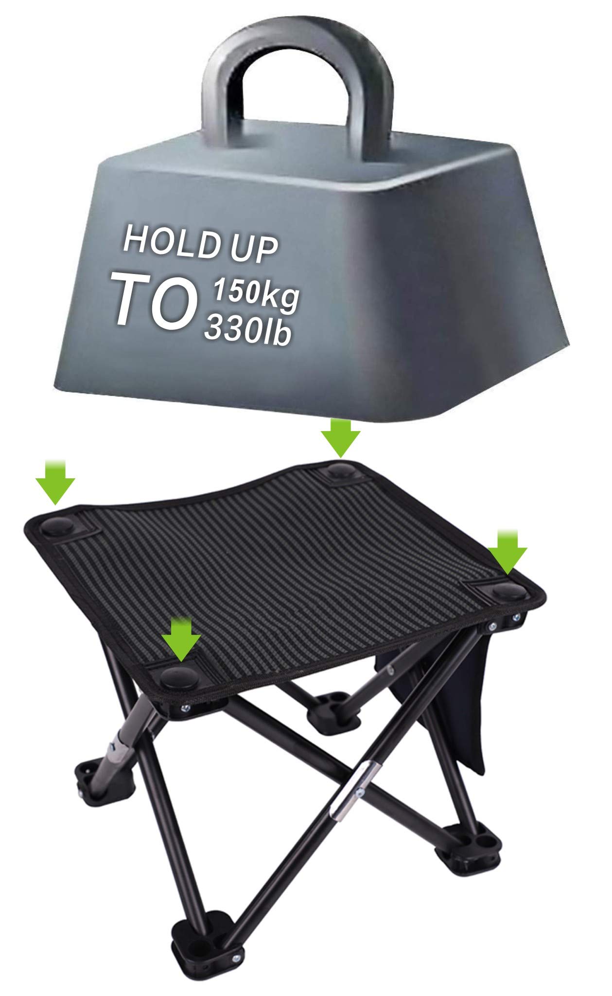 Sgabello Telescopico Pieghevole Regolabile Portatile Da Viaggio Campeggio Pesca - Foto 5