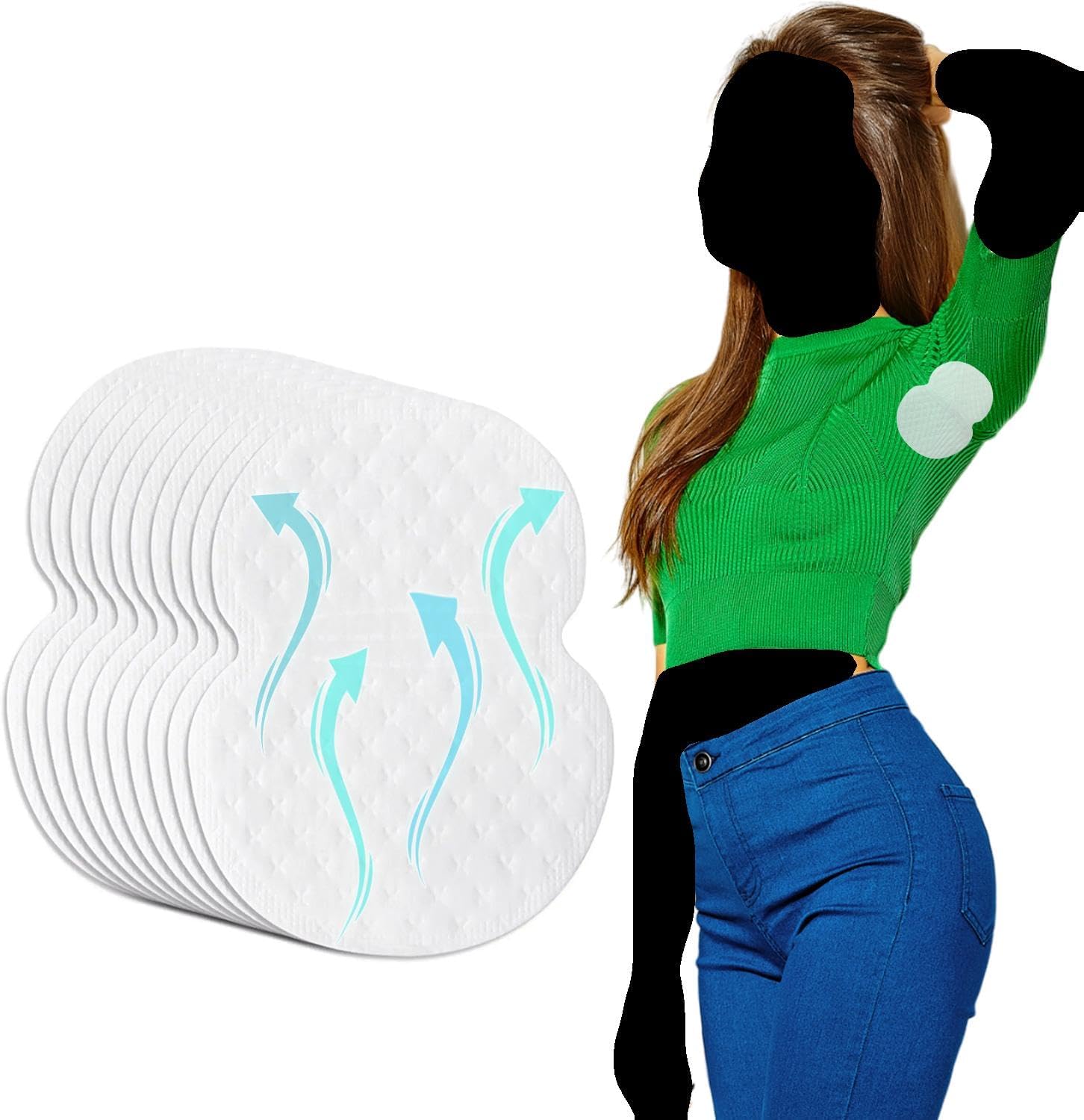 Gadget BeyondDisposable Sweat Pads for Sweating, Non-Visible, Non-Adhesive Armpit Protection, Underarm Sweat Pads for Women and Men, 100 Pack