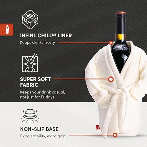 Miniatura 5 de Puffin - The Resort Robe - Enfriador de vino aislado I Aislante de botella de champán, mantiene las bebidas y bebidas frías