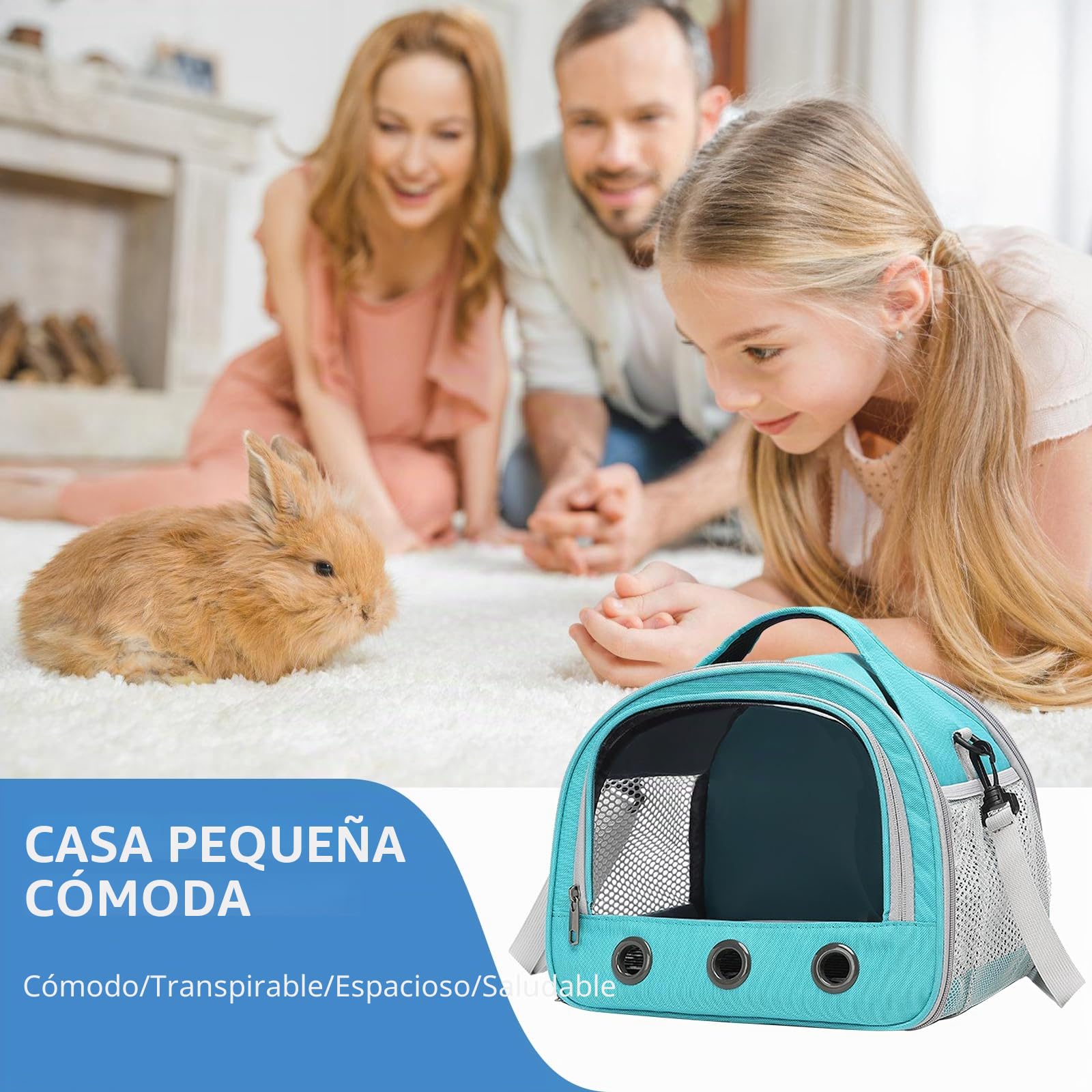 30 x 27 x 21 cm. Bolsa de transporte para gatos, transpirable y plegable, con correa ajustable, para conejos, conejos, gatitos