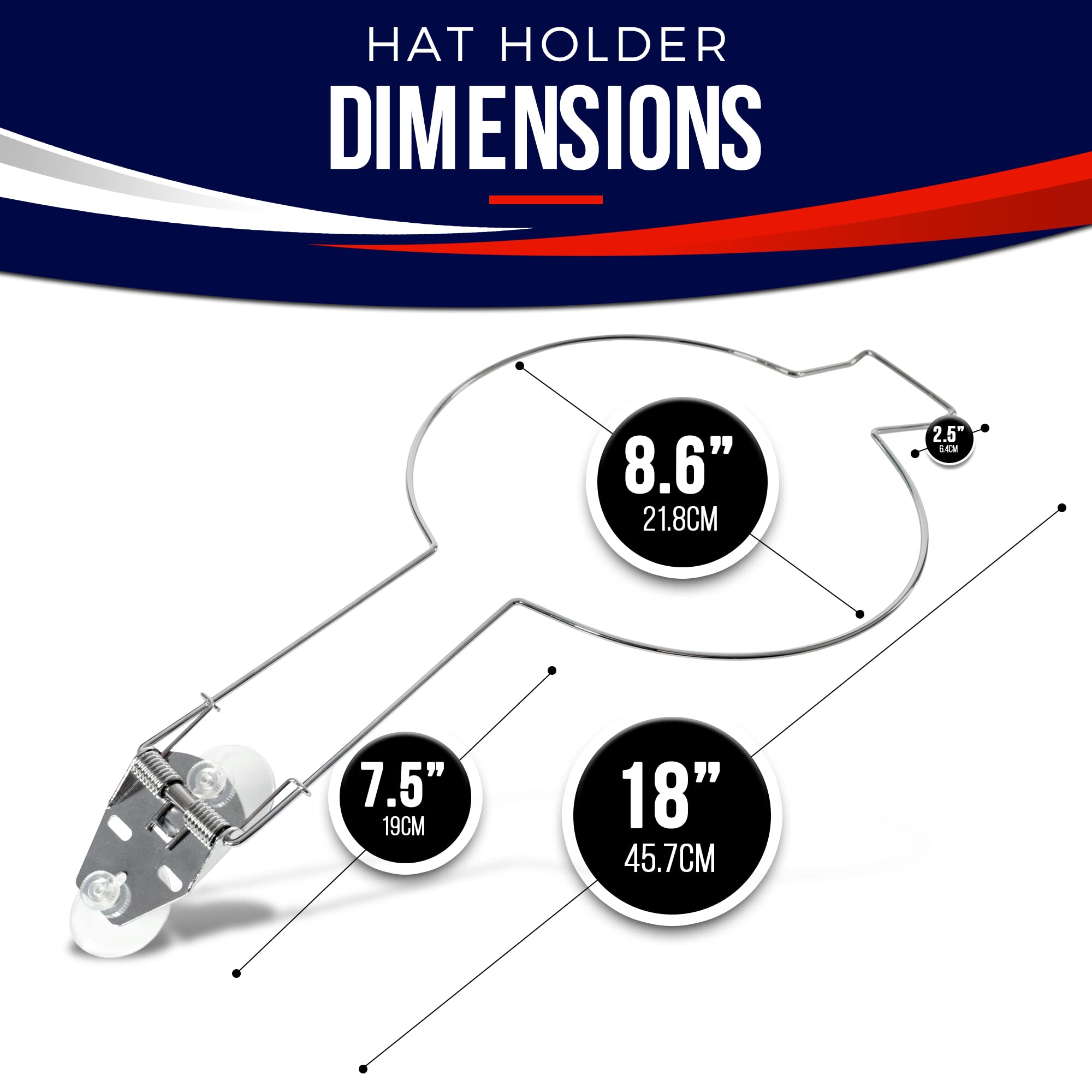 Soporte para sombrero de vaquero - Clip para sombrero para sombreros occidentales - Para coches, camiones y furgonetas - Completo con ventosas, CH001