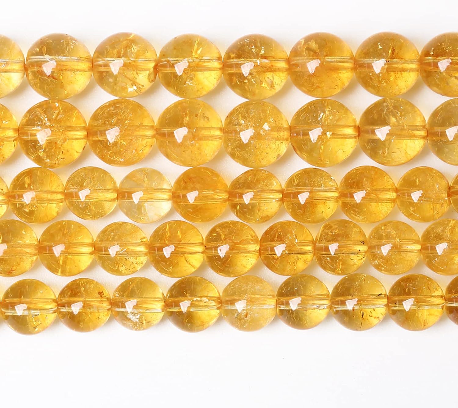 8mm 45Pcs Natural Citrine Beads for Jewelry Making Gemstone Round Loose Beads Crystal Energy Stone Healing Power DIY Bracelet Necklace 8mm Citrine