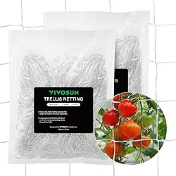 VIVOSUN Rede de treliça de plantas de 1,5 x 9 m, rede de cultivo de poliéster resistente, rede de treliça de jardim com malha quadrada para plantas trepadeiras, vegetais, frutas e flores, pacote com 2