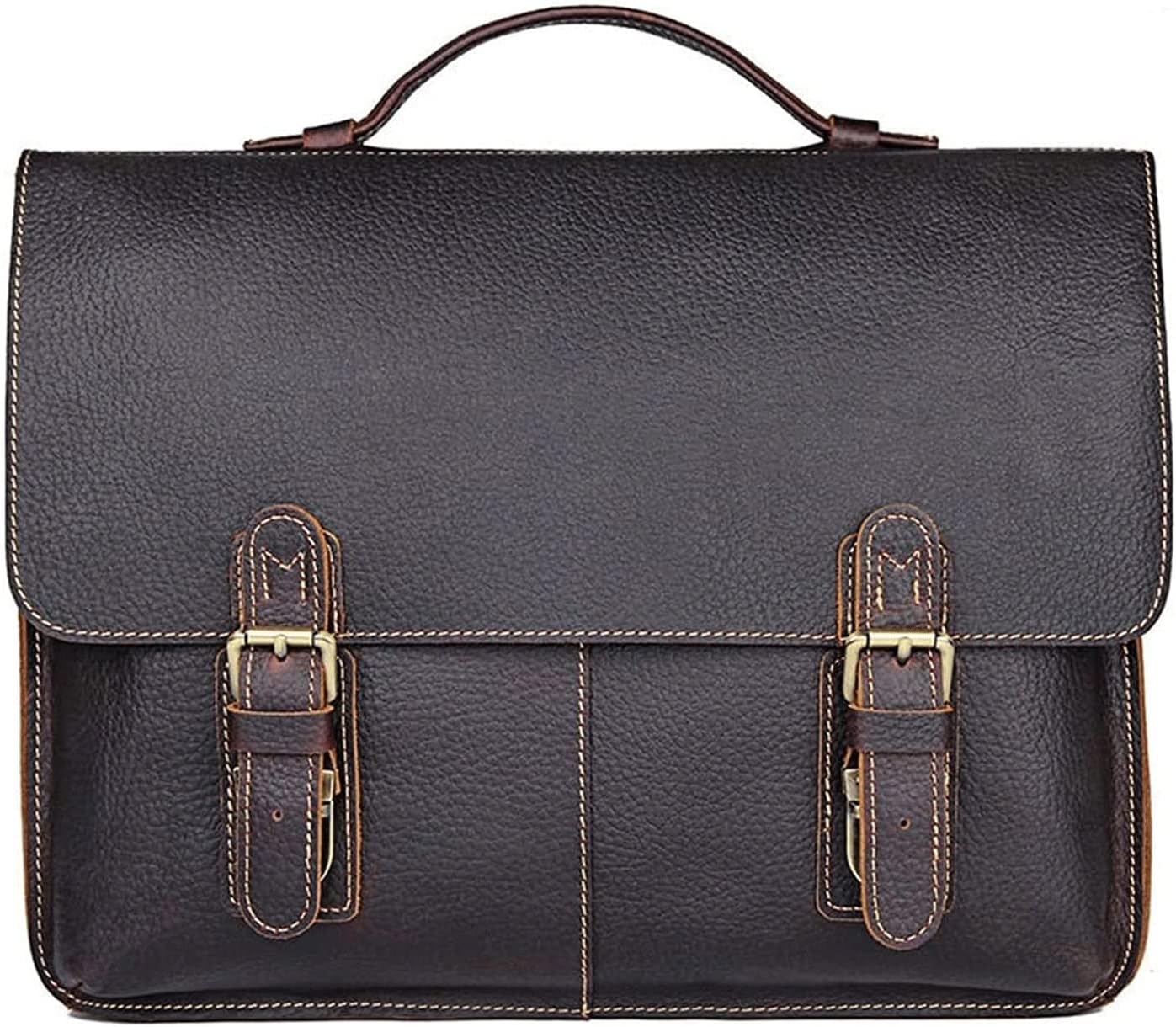 Messenger Bag Men's Leather Messenger Bag 15.6 Inches Laptop Briefcase Business Satchel Computer Handbag Shoulder Bag For Men