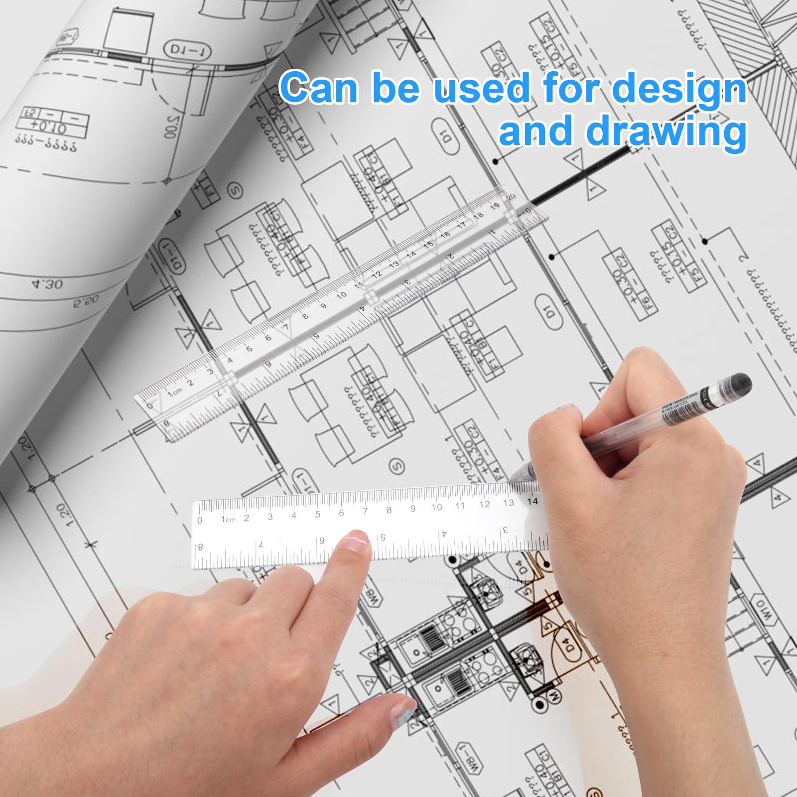 Snapklik.com : Pletpet 2 Pack - 8 Inch Clear Plastic Ruler Straight ...