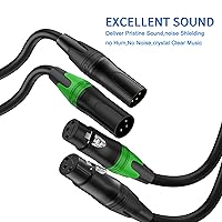Vista 6 de LanSenSu XLR - Cable de micrófono de 76 pies, paquete de 2 unidades, cable de altavoz de 3 pines chapado en oro macho a hembra, cable de micrófono