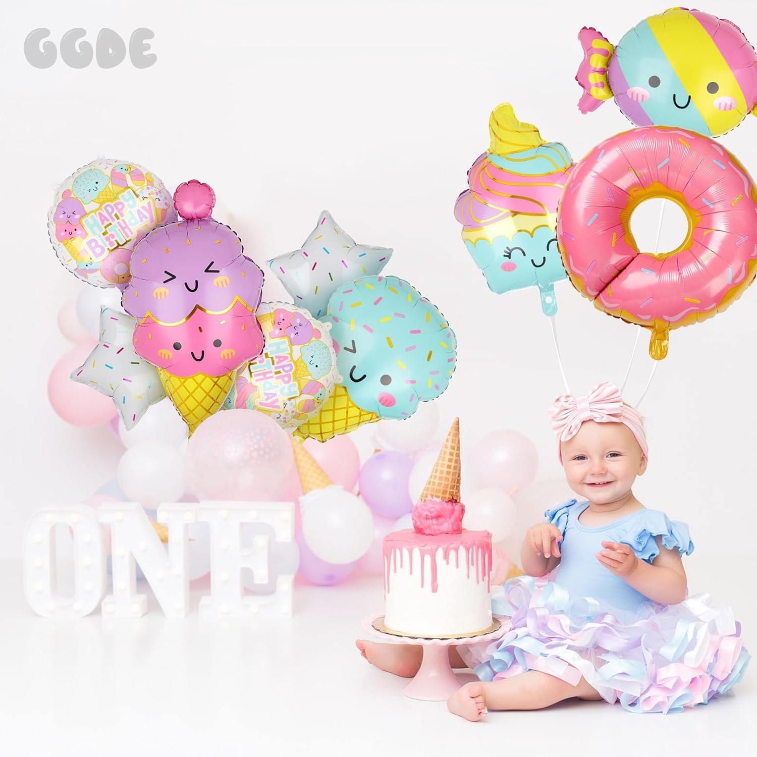 8 Palloncini A Forma Di Gelato, Ciambella E Caramelle – Decorazioni Per Feste A Tema Dolci