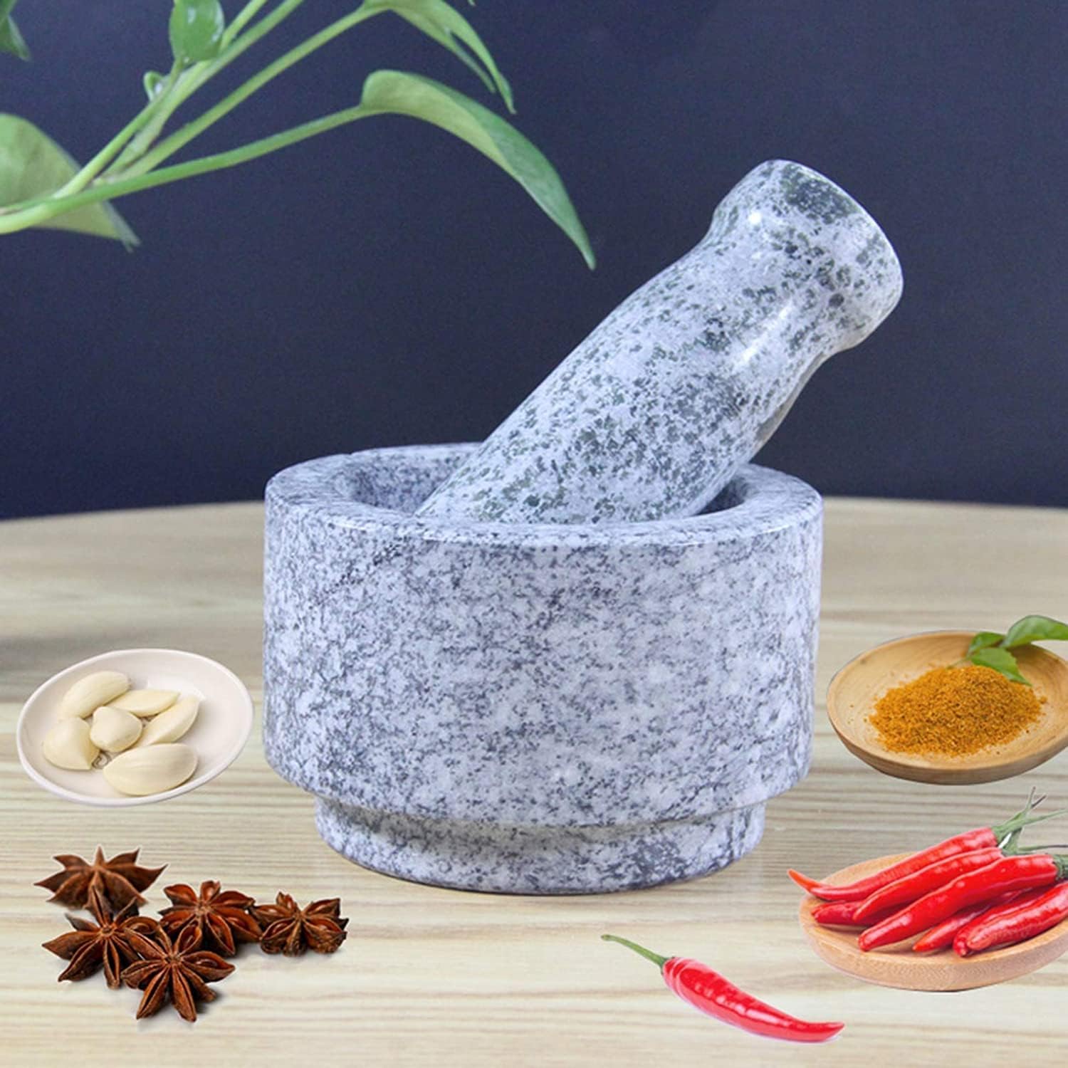 Stößel und Mörser, Gewürzsteinmühle, Küchenbedarf, Guacamole-Mörser und Stößel, Marmor-Guacamole-Schüssel – Fassungsvermögen 2 Tassen