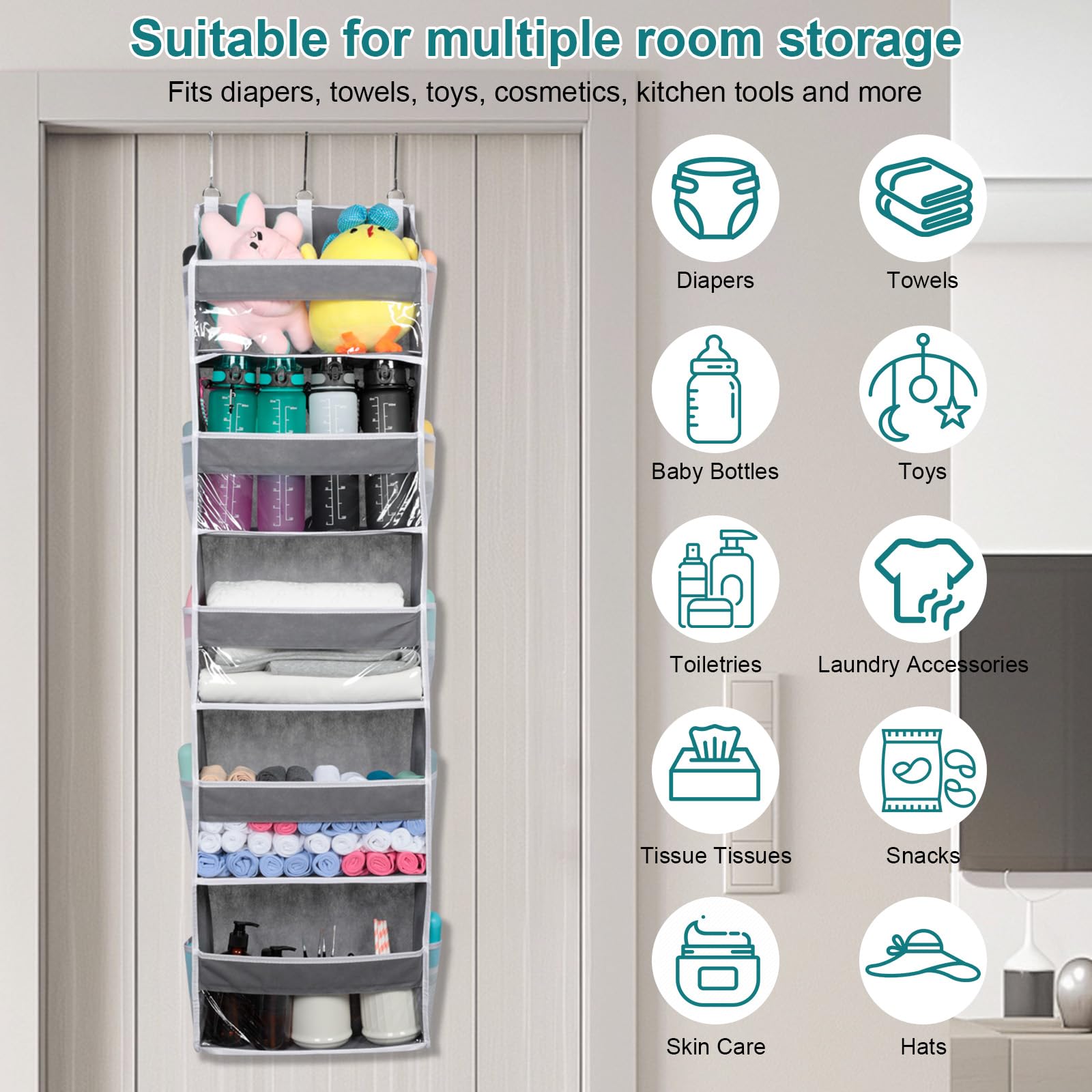 Tür-Organizer Mit 5 Taschen & Transparenten Fenstern – Platzsparend Für Schlafzimmer, Bad & Küche