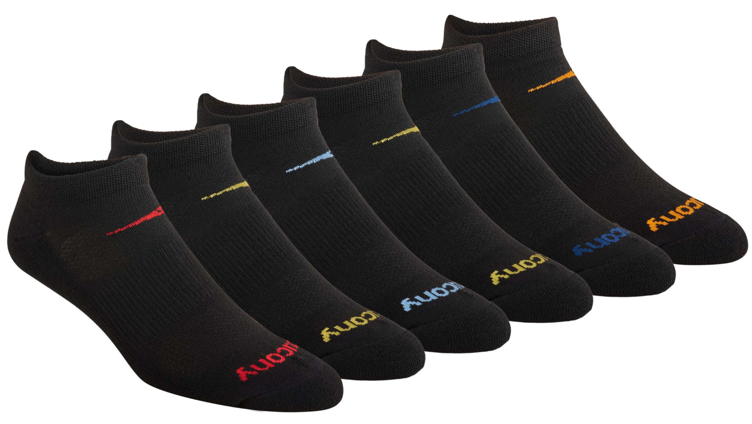Saucony Men's RunDry Mesh Ventilating Comfort Fit Performance No-Show Socks, Available in M-XXL (6, 12, 18 Pairs)
