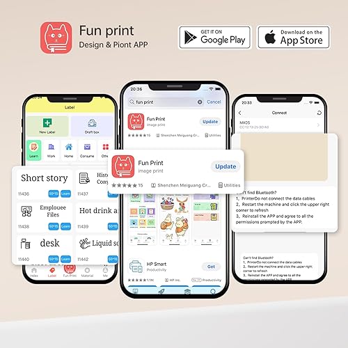 Miniatura 5 de Mini impresora térmica con 3 rollos de papel, impresora portátil Bluetooth, impresora de estudio para fotos, diarios, bricolaje, compatible con