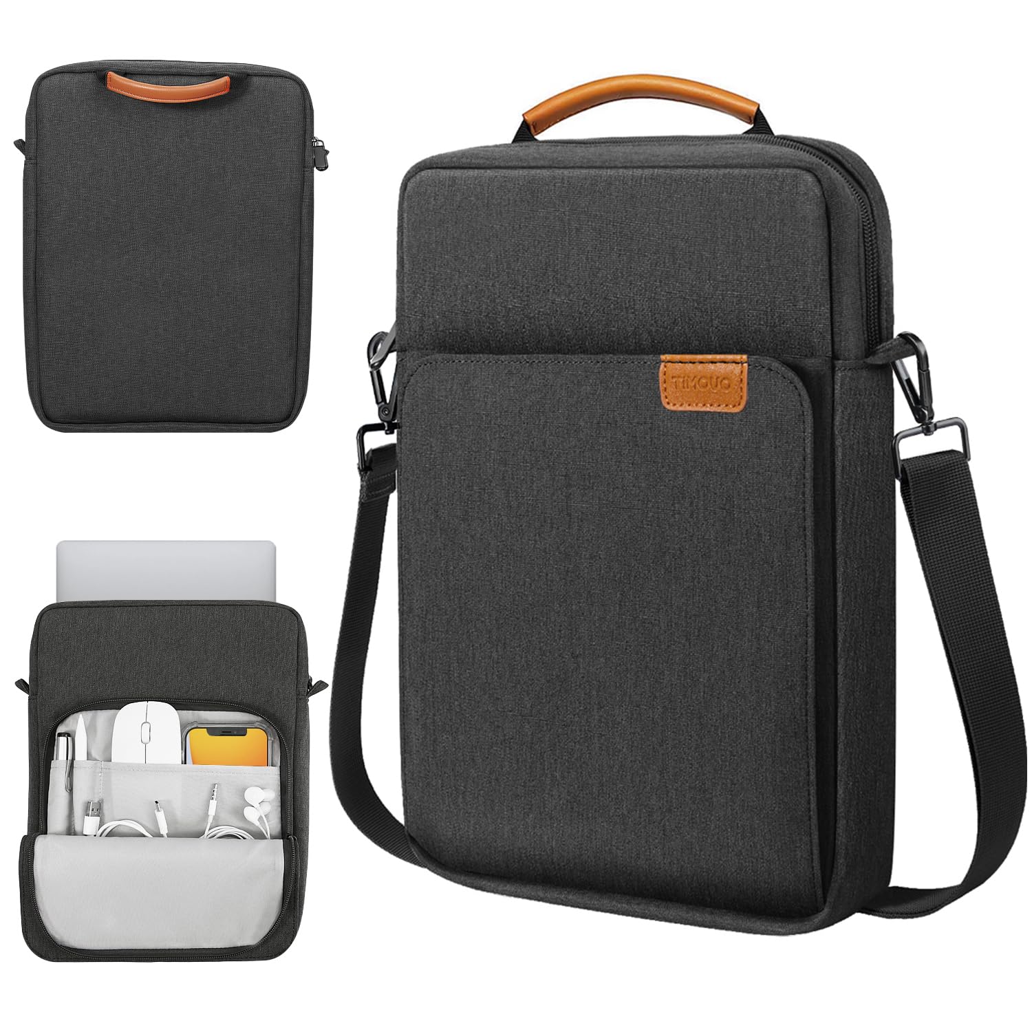 TiMOVO Housse pour Ordinateur Portable 13" pour MacBook Neo/Air 2026, Gris | Compatible avec Neo A3404 (A18 Pro) et Air A3449/A3240 (M5/M4), avec Poignée et Bandoulière Amovible, Sac de Transport