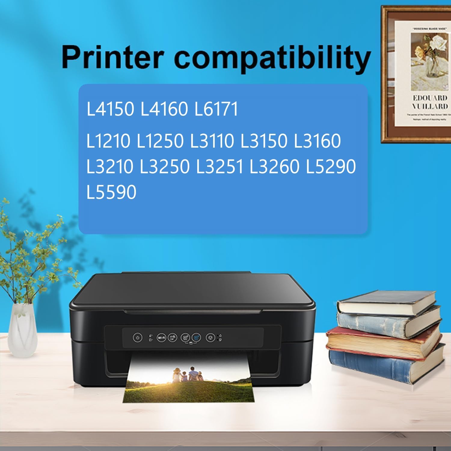 T544/T504 Refill Ink Compatible with Epson 504 544 Ink Refill Bottles Use for ET-2800 ET-2803 ET- 2720 ET-2760 ET-3760 L1210 L3210 L3250 L3260 Printer Black Cyan Magenta Yellow Ink 4 Pack