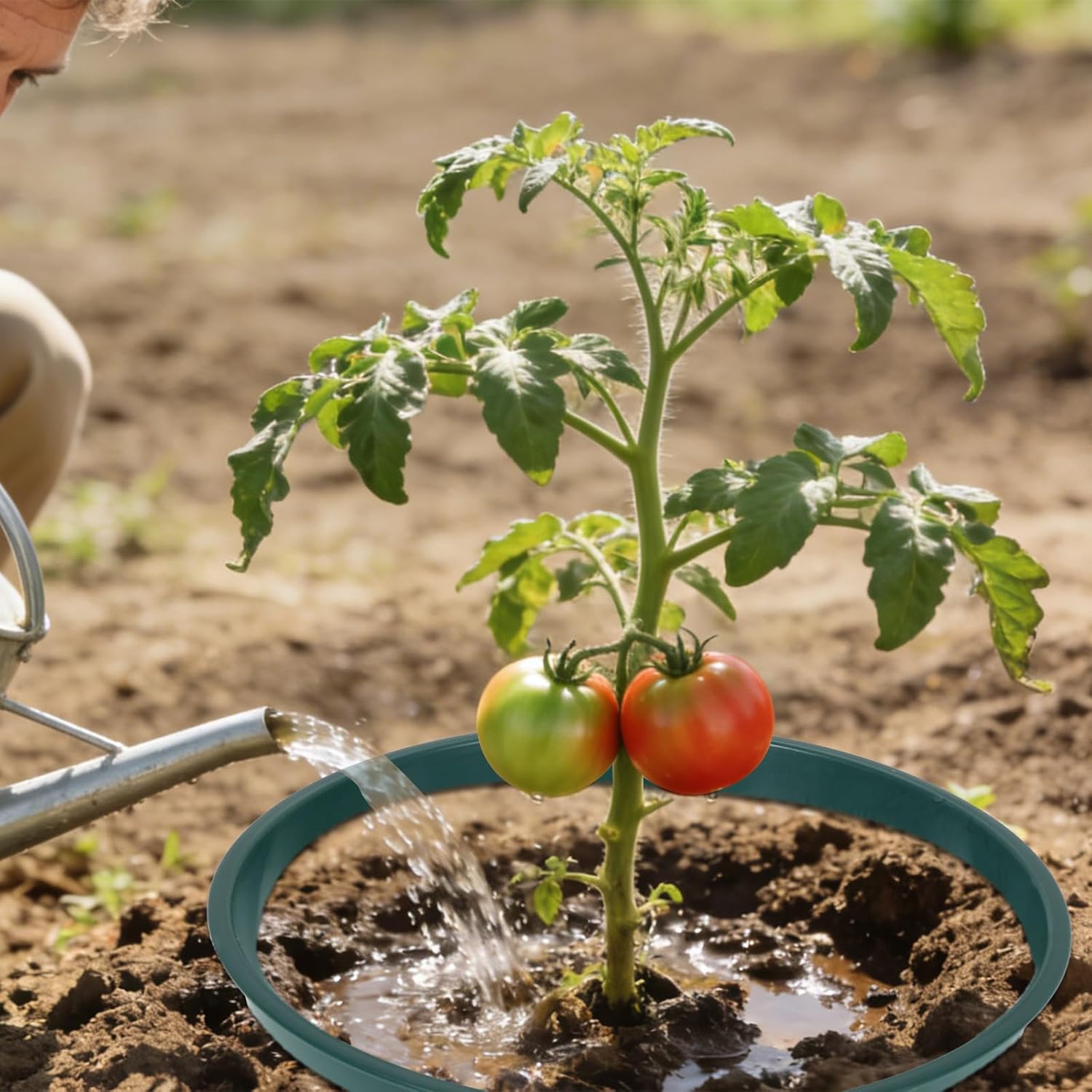 8 Pack Planting Grow Rings, 8.6" Tree Watering Ring for Garden, Plastic Plant Protector & Edging Border, Prevents Soil Runoff and Protects Stems from Weed Whackers - Image 5