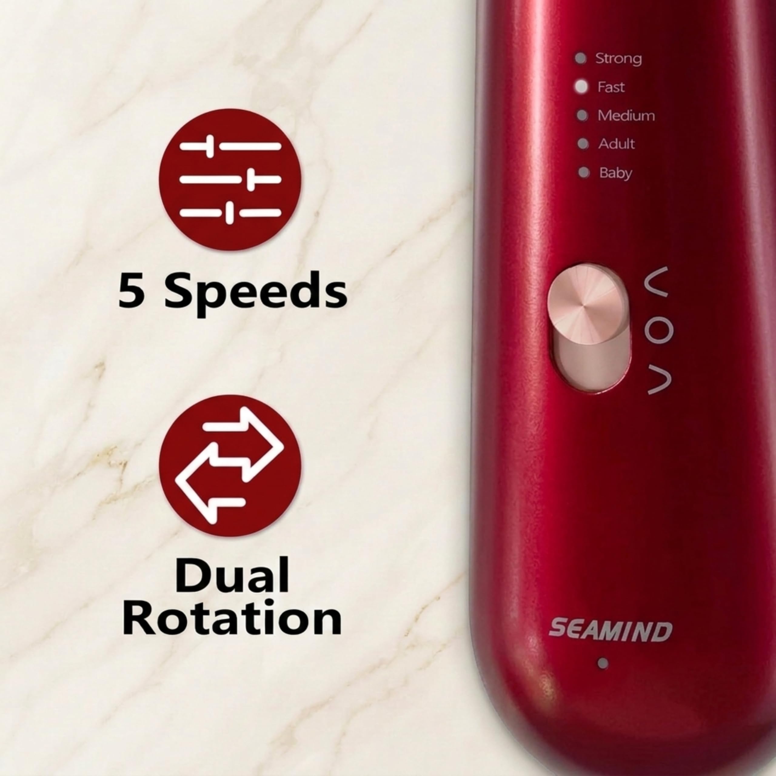 SEAMIND 5 in 1 Professionelle Elektrische Nagelfeile Kit, Kabellose Maniküre Pediküre Set, Wiederaufladbarer Nagelschleifer für Dicke Acrylnägel, 5 Geschwindigkeiten Hand Fußpflege Trimmer für Männer
