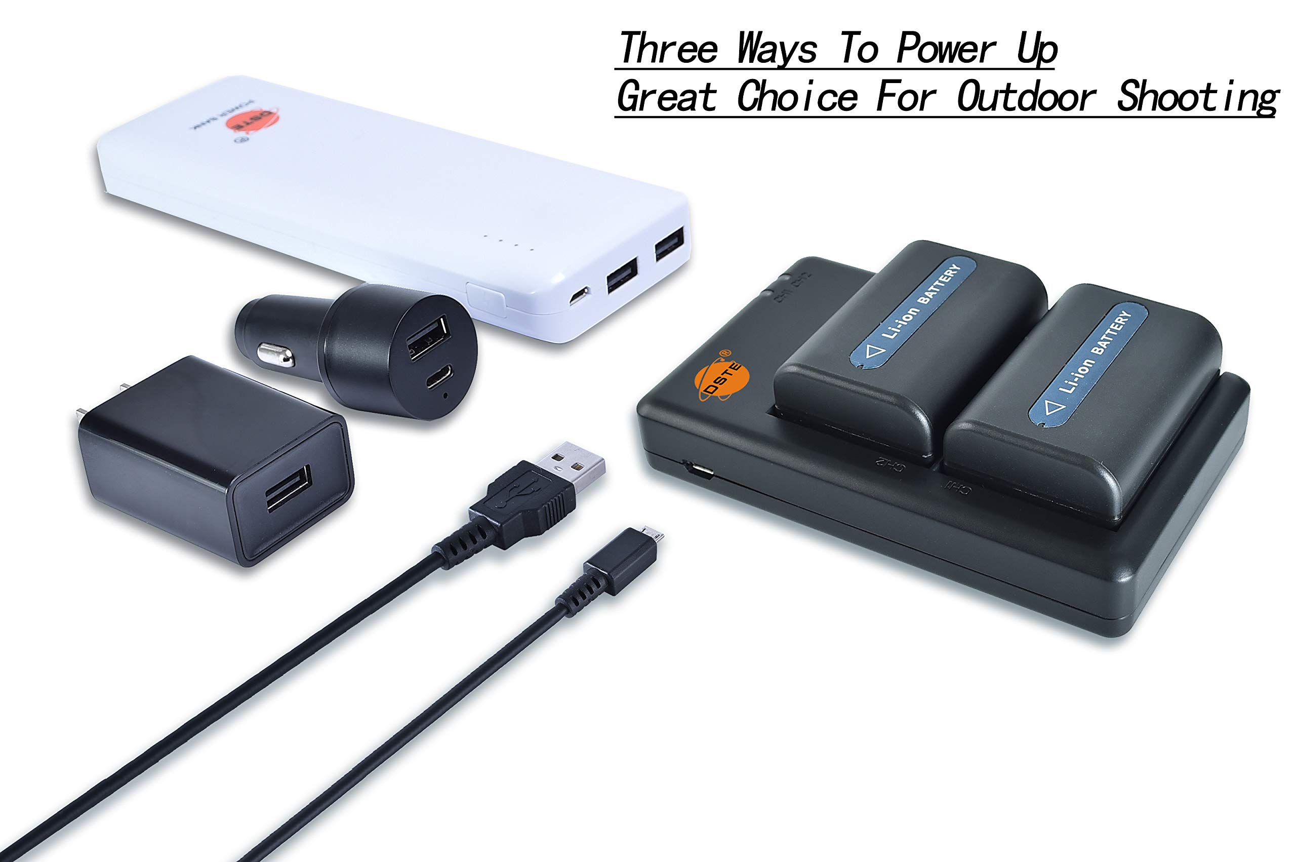 NP-FM55H FM50 (2 pièces) Batterie de rechange rechargeable et double chargeur compatible avec Sony NP-FM30 NP-FM51 CCD-TR108, TR208, TRV116, TRV118, TRV126, TRV128, TRV138, appareil photo, chargeur de