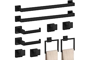 23.6 Inch Matte Black Bathtowel Bar Set
