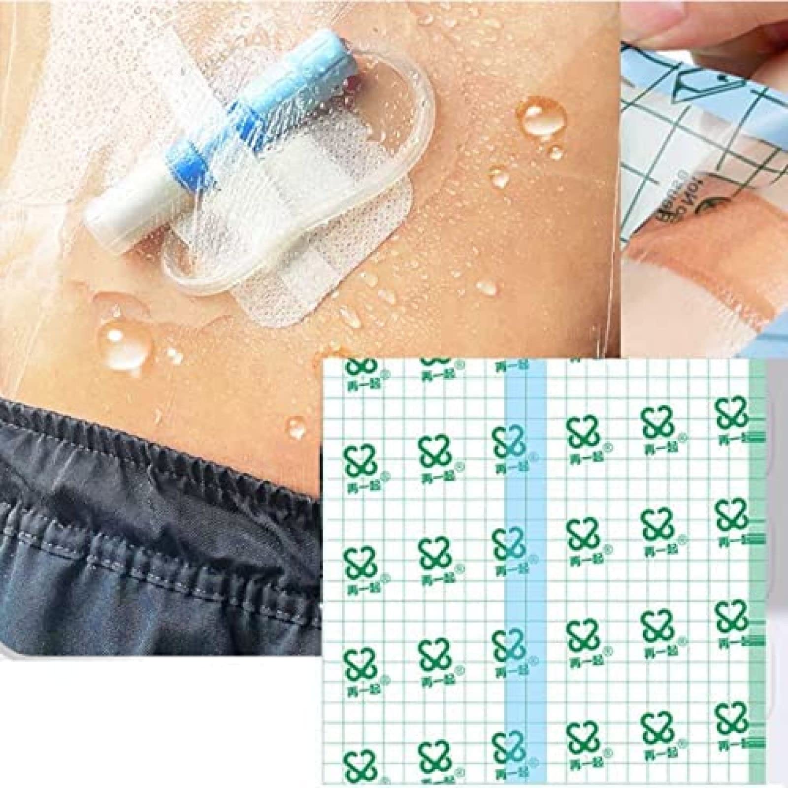 Ochraniacz na prysznic do dializy otrzewnowej – 50 szt./100 szt., 20×20 cm Cewnik tarczowy Bariera wodna, Wodoodporny przezroczysty plaster opatrunkowy do stomii, dializy i zabiegu laparosko