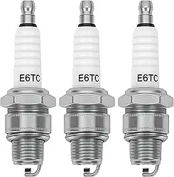 Pacote com 3 velas de ignição E5TC de substituição para E6TC E6RC BP6HS, compatível com motor Predator 79cc, Mini bicicleta Coleman CT100U CC100X, FRP GMB100, Massimo MB100 CK100 SK100 Go Kart, ATV